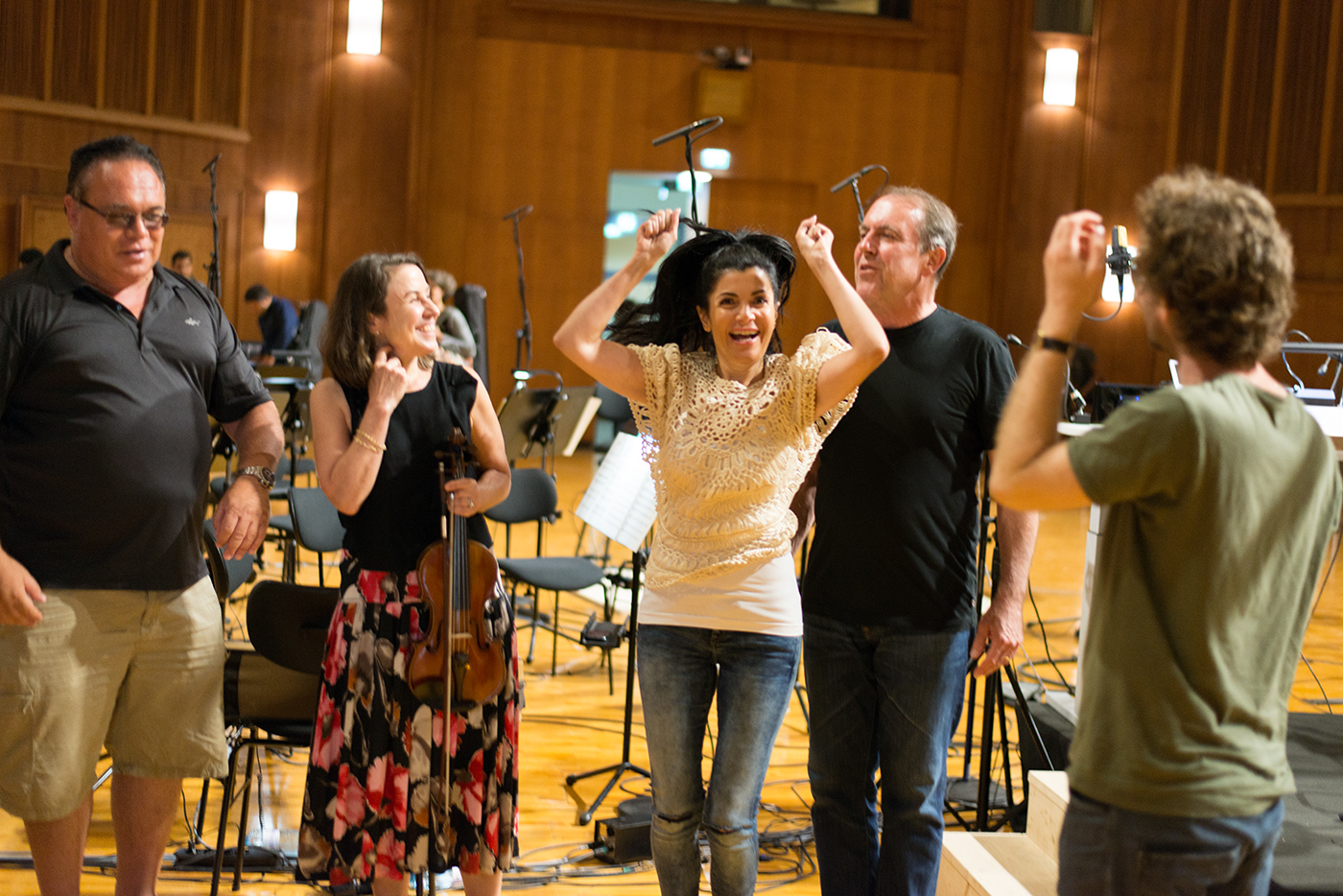 me and my crew at the orchestra recording session in Vienna